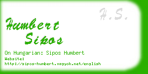 humbert sipos business card